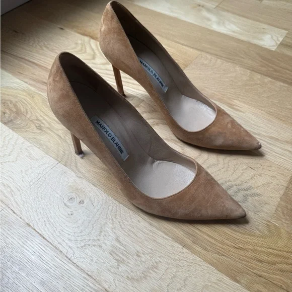 MANOLO BLAHNIK BROWN SUEDE PUMPS size 38.5 - Picture 3 of 6